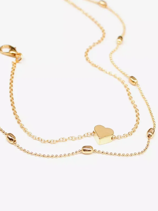 Casual Solid Color Layered Heart Beaded Loop Link Resort Wear Bikinis Ankle Bracelet - Image 6