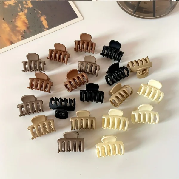 Casual Solid Plastic Bang Headbands Flyaways Mini Hair Claws 20pcs - Image 5