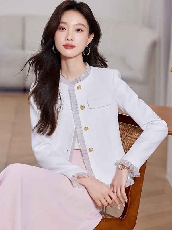 Casual Standard Single Breasted With Button Non Stretch Blazer - Image 10