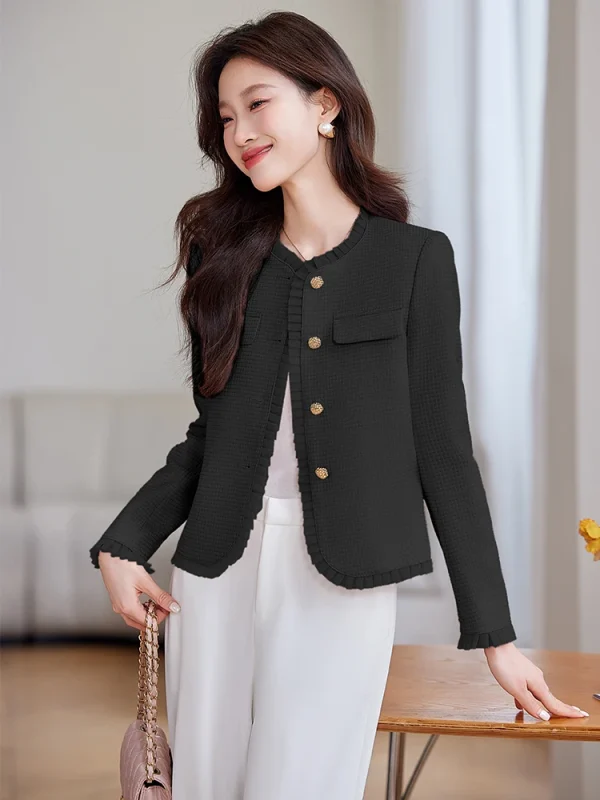 Casual Standard Single Breasted With Button Non Stretch Blazer - Image 8
