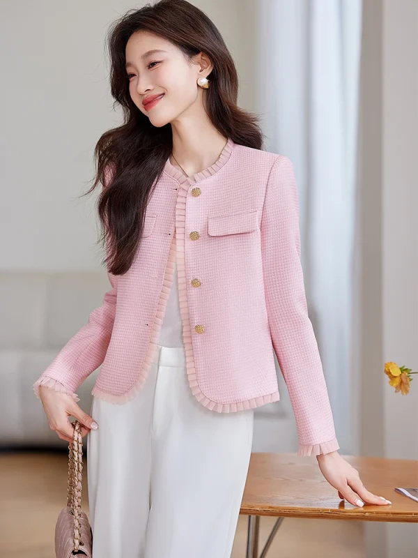 Casual Standard Single Breasted With Button Non Stretch Blazer - Image 4