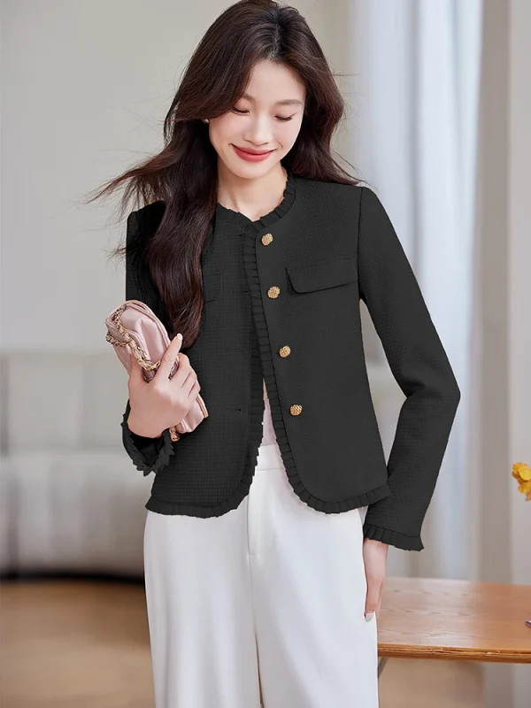 Casual Standard Single Breasted With Button Non Stretch Blazer - Image 7