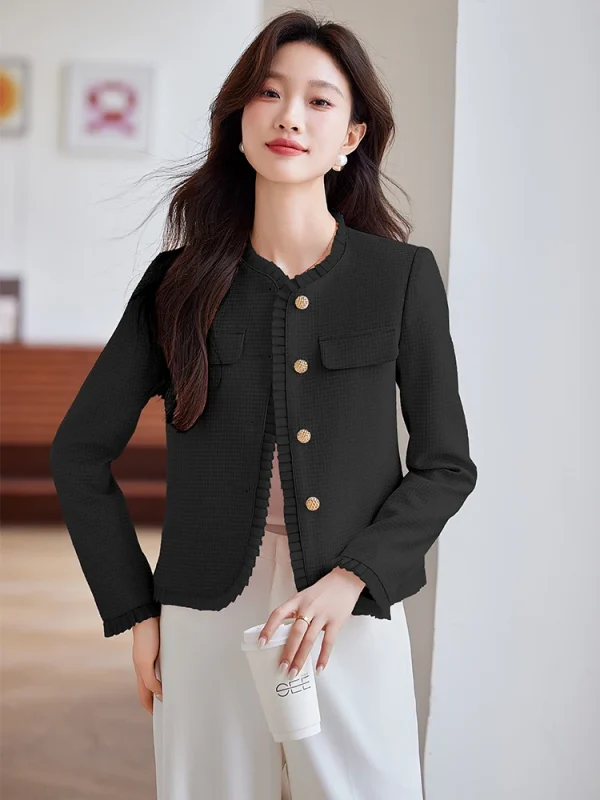 Casual Standard Single Breasted With Button Non Stretch Blazer - Image 6