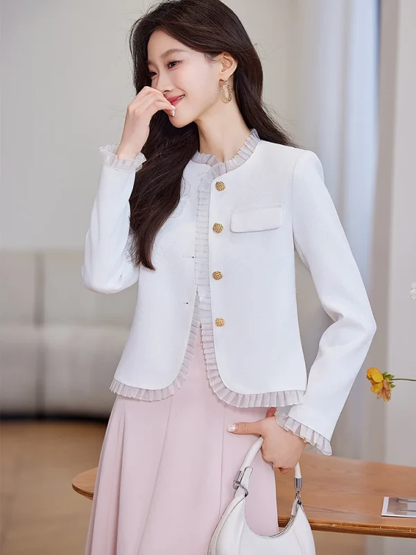 Casual Standard Single Breasted With Button Non Stretch Blazer - Image 11