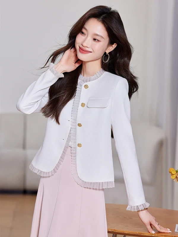 Casual Standard Single Breasted With Button Non Stretch Blazer - Image 9