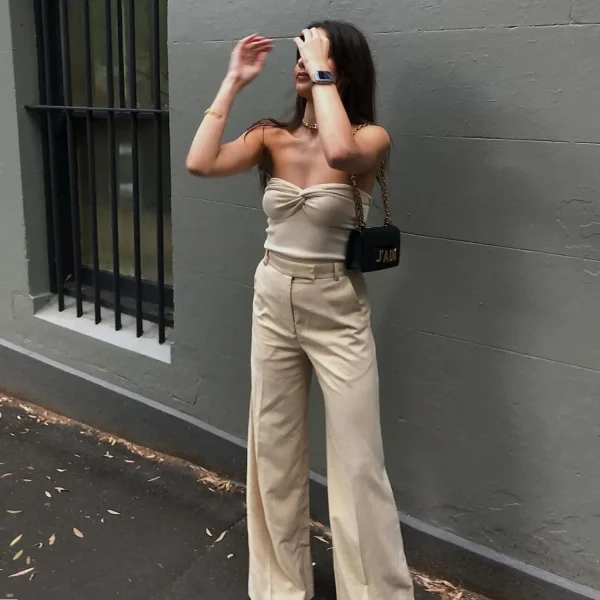 Casual Strapless Backless Off Shoulder High Street Crop Top - Image 10