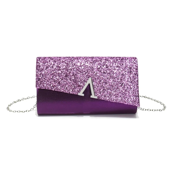 Casual V Design Metal Chain Glamorous Design Evening Envelope Shaped Sequins Handbags - Image 22