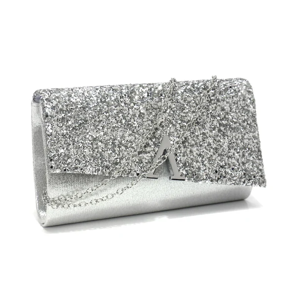 Casual V Design Metal Chain Glamorous Design Evening Envelope Shaped Sequins Handbags - Image 29