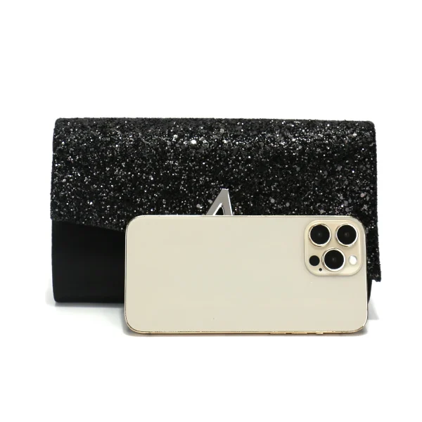 Casual V Design Metal Chain Glamorous Design Evening Envelope Shaped Sequins Handbags - Image 2