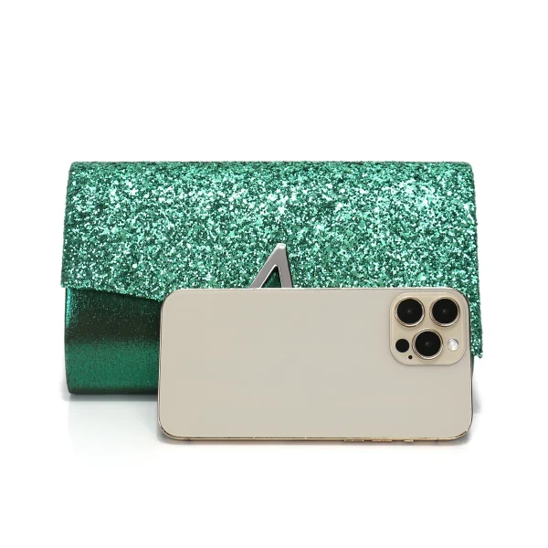 Casual V Design Metal Chain Glamorous Design Evening Envelope Shaped Sequins Handbags - Image 10