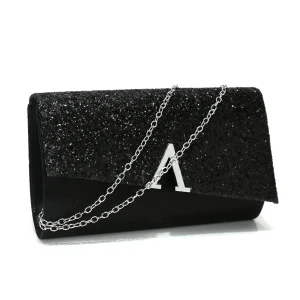 Casual V Design Metal Chain Glamorous Design Evening Envelope Shaped Sequins Handbags