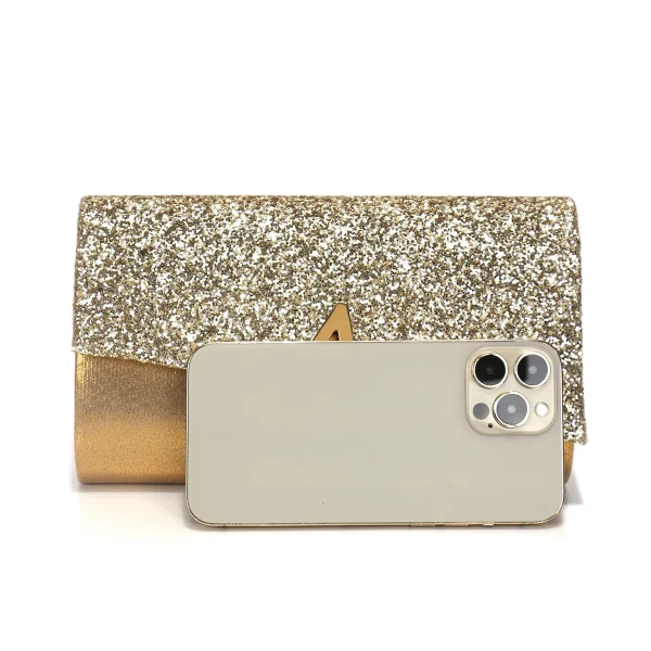 Casual V Design Metal Chain Glamorous Design Evening Envelope Shaped Sequins Handbags - Image 32