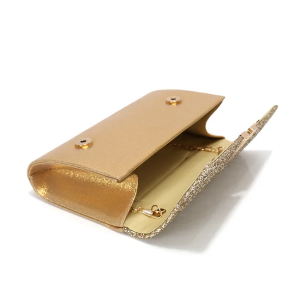 Casual V Design Metal Chain Glamorous Design Evening Envelope Shaped Sequins Handbags - Image 35