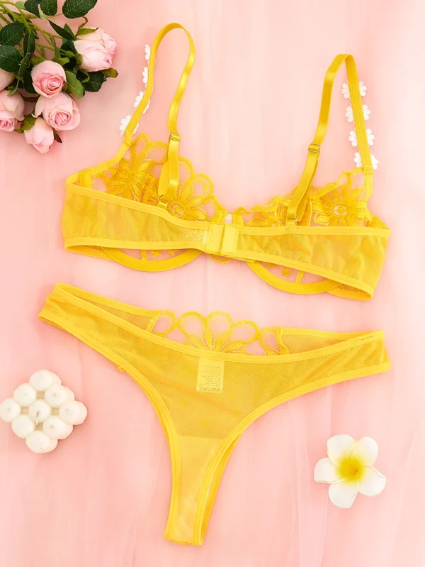 Casual Youthful And Beautiful Transparent Embroidered Underwear - Image 2