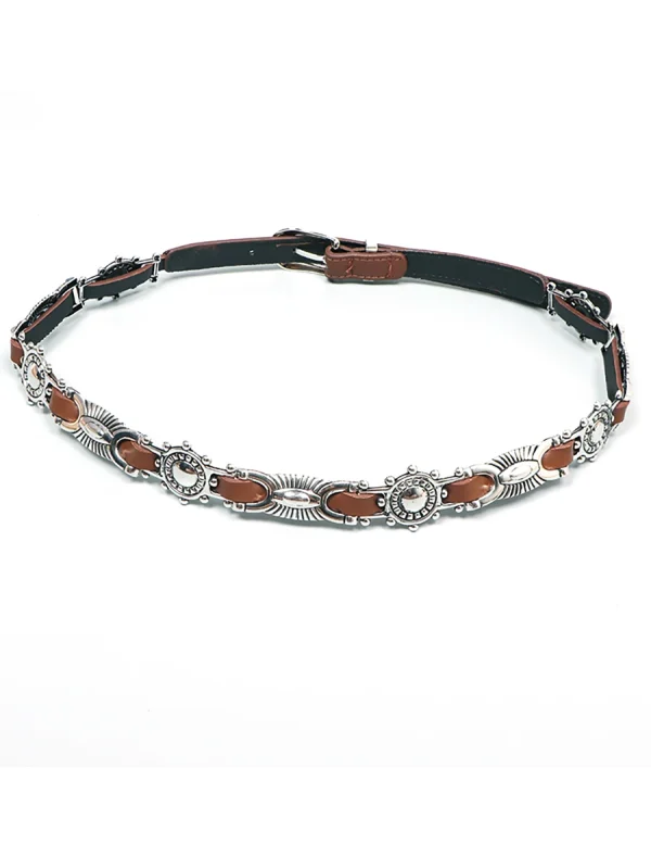 Chain Metal Band Cowboy Pu Design Sense Pin buckle Waistband waist Decorative On Denim Dress Coat Belts - Image 3
