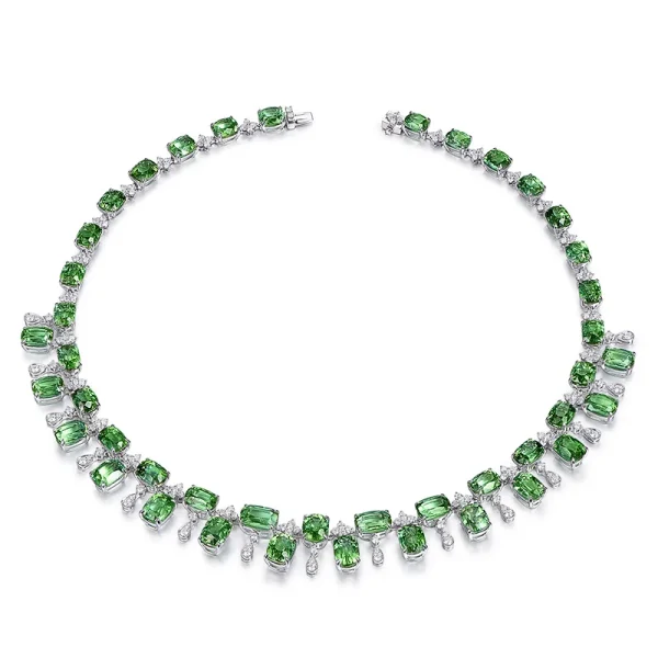 Classic Chain European Design Simulation Tourmaline Choker Necklace - Image 3