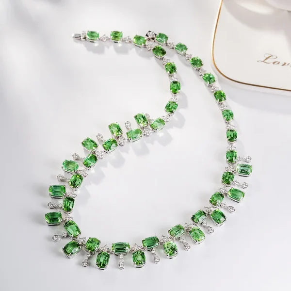 Classic Chain European Design Simulation Tourmaline Choker Necklace - Image 5