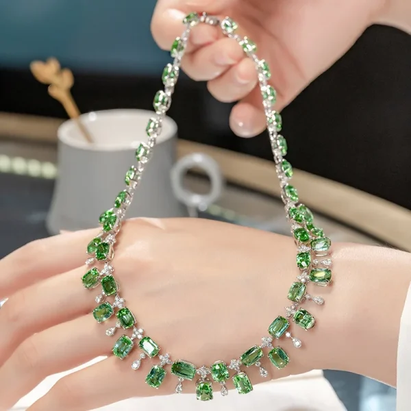 Classic Chain European Design Simulation Tourmaline Choker Necklace - Image 6