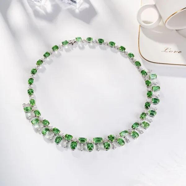 Classic Chain European Design Simulation Tourmaline Choker Necklace - Image 7