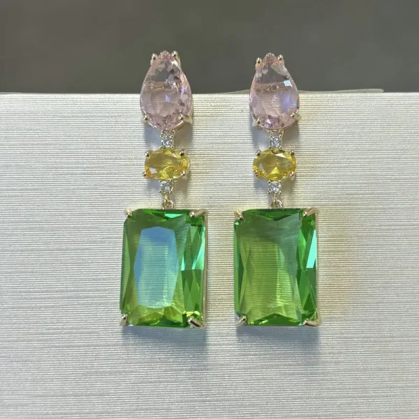Classic Copper Plant Cubic Zirconia Cute Drop Earring - Image 2