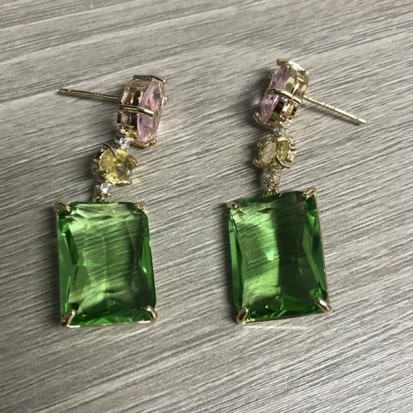 Classic Copper Plant Cubic Zirconia Cute Drop Earring - Image 7