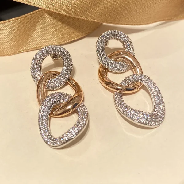 Classic Cubic Zirconia Plant Vintage Heavy Punk Chain Drop Earring - Image 11