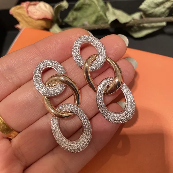 Classic Cubic Zirconia Plant Vintage Heavy Punk Chain Drop Earring - Image 10