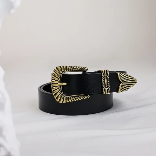 Classic Genuine Leather Waistband Plus Size Pin Buckle Jeans Pants Dress Belts - Image 2