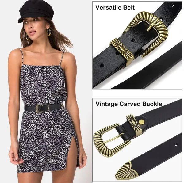 Classic Genuine Leather Waistband Plus Size Pin Buckle Jeans Pants Dress Belts - Image 4
