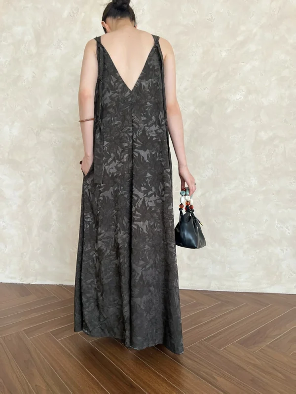 Colorblock Spliced Printed V Neck Sleeveless Loose Temperament Basics Dresses - Image 6