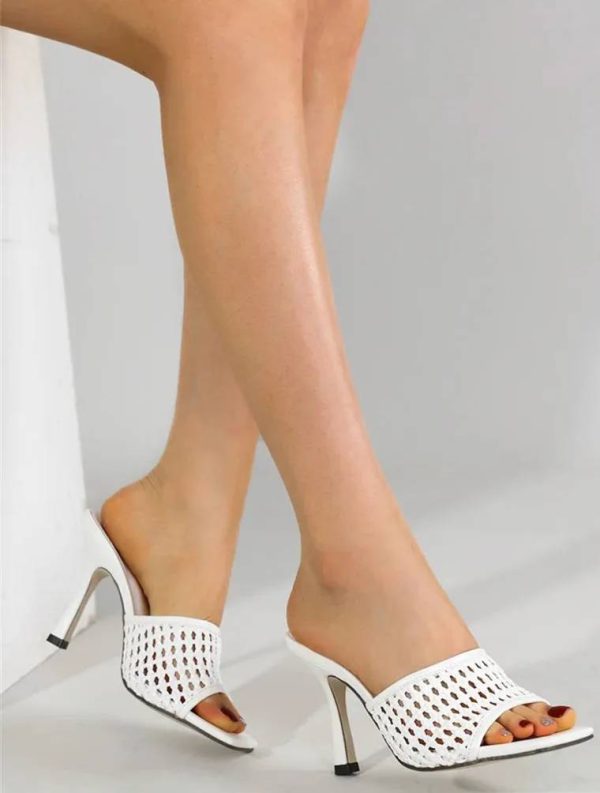 Comfort Outdoor Open Toe Square Thin Slide Heeled Sandals - Image 3