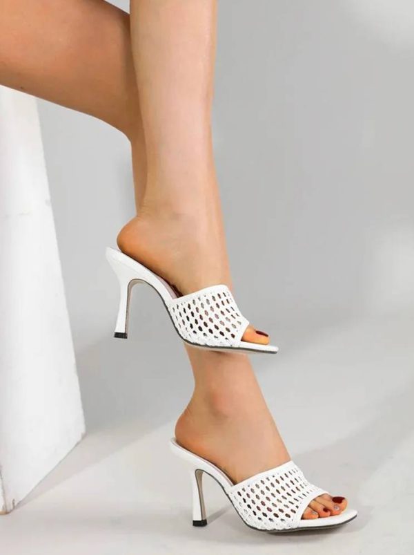 Comfort Outdoor Open Toe Square Thin Slide Heeled Sandals - Image 2
