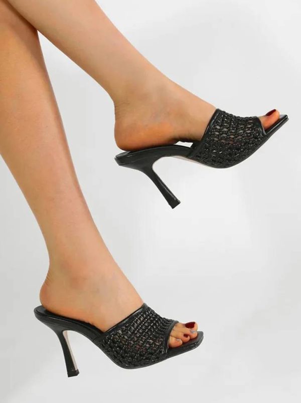Comfort Outdoor Open Toe Square Thin Slide Heeled Sandals - Image 6