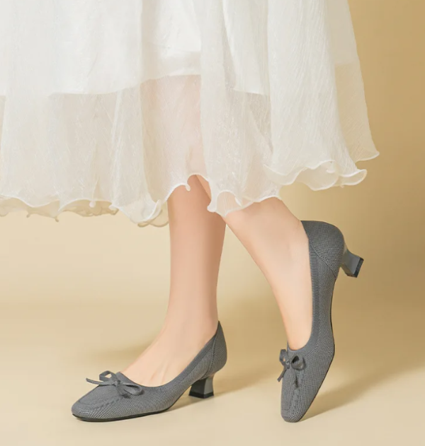 Comfortable Pointed Knitting Breathable Anti-Skid Rubber Soled High Heels - Image 9
