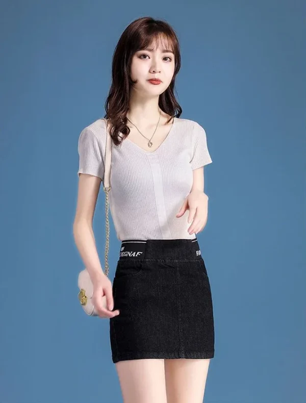 Cute Denim High Waist Coquette Mini With Pocket Chubby Jeans Skirts - Image 11