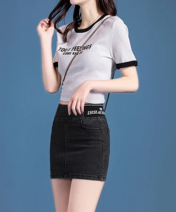 Cute Denim High Waist Coquette Mini With Pocket Chubby Jeans Skirts - Image 8