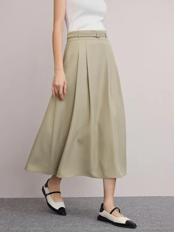 Design V-neck Shirt A-line Puff-sleeved Shirt Top And Skirt 2 Piece Suit - Image 7
