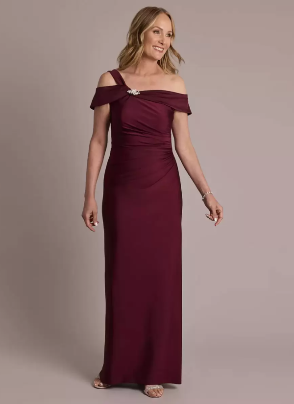 Designed Neckline Sleeveless Ball Gown Pleated Floor-Length Dresses