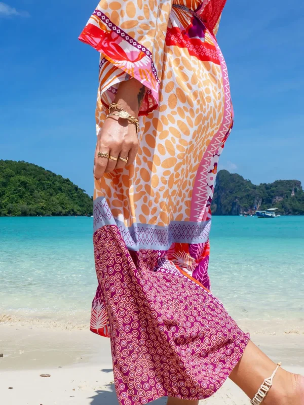 Retro Beach Style Kimono for Sea Boho Cover up Long Swimsuit - Image 7