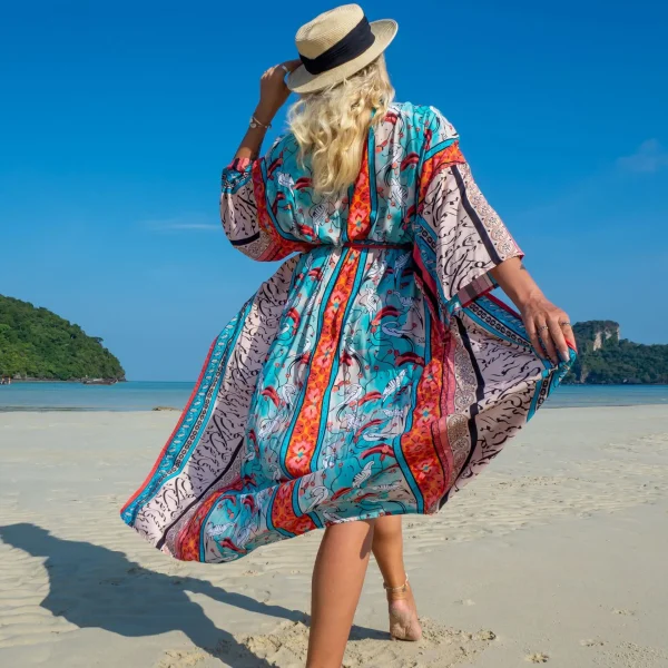 Elegant Beach Style Kimono for Sea Boho Cover up Long Swimsuit - Image 6