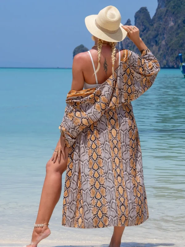 Casual Beach Style Kimono for Sea Boho Cover up Long Swimsuit - Image 6