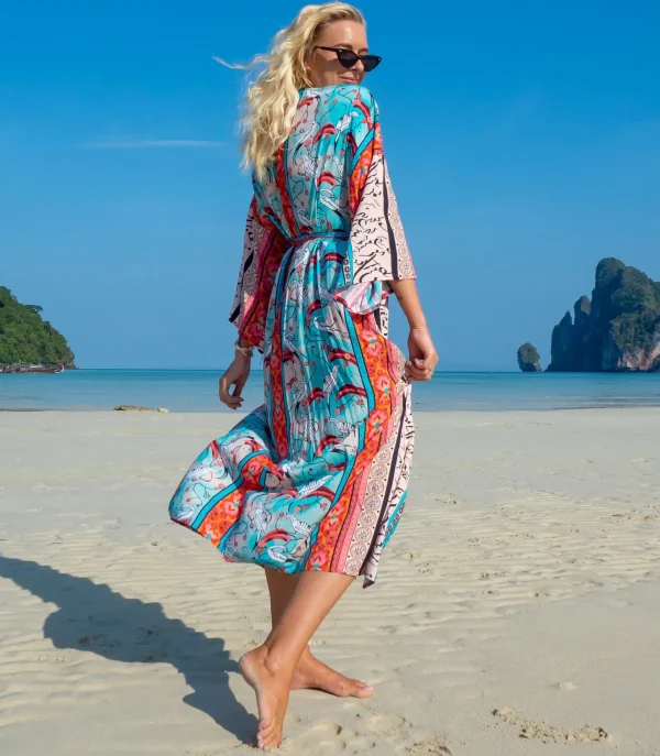 Elegant Beach Style Kimono for Sea Boho Cover up Long Swimsuit - Image 5