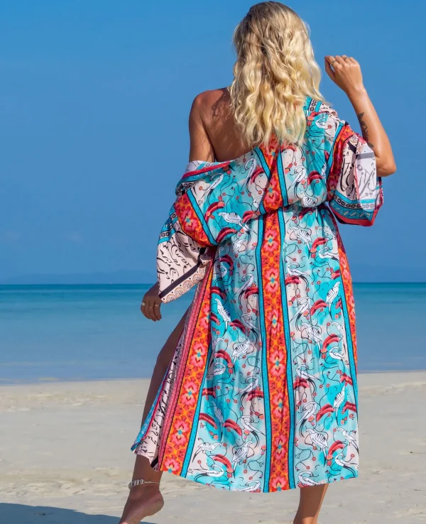 Elegant Beach Style Kimono for Sea Boho Cover up Long Swimsuit - Image 7