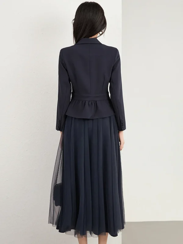 Elegant Double Breasted Blazer And Skirt 2 Piece Suits - Image 2