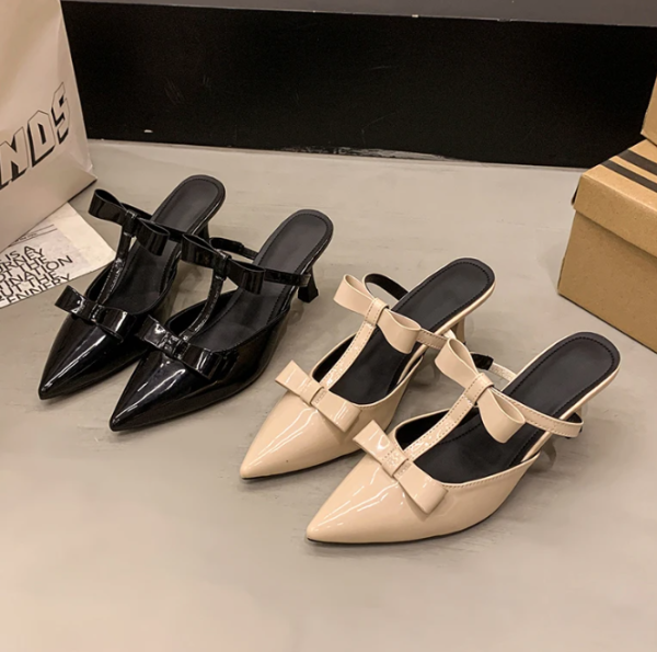 Elegant Butterfly-knot Party Cover Toe High Heels Sandal - Image 15