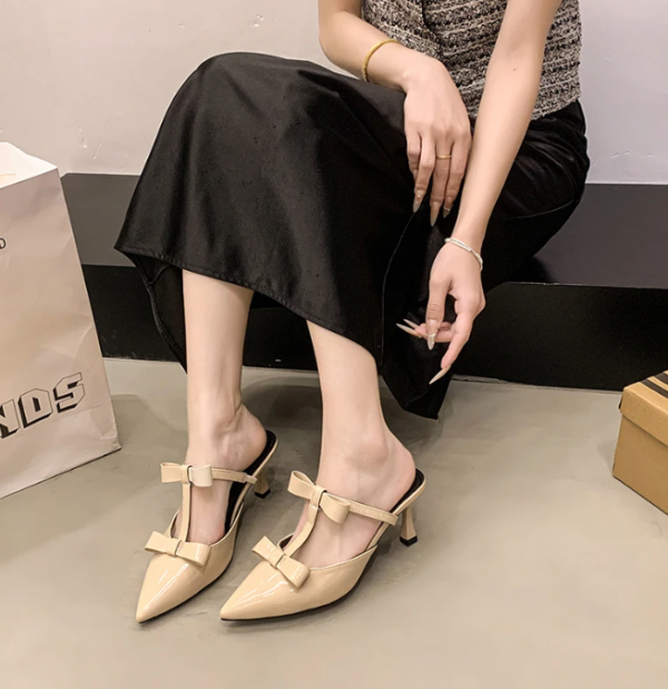 Elegant Butterfly-knot Party Cover Toe High Heels Sandal - Image 9