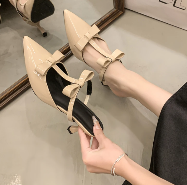 Elegant Butterfly-knot Party Cover Toe High Heels Sandal - Image 10