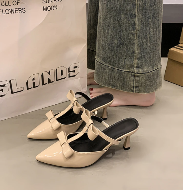 Elegant Butterfly-knot Party Cover Toe High Heels Sandal - Image 12