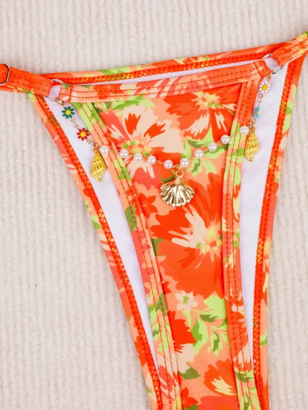 Elegant Color Beach Style Coded Lace Up Spandex Swimsuit - Image 4