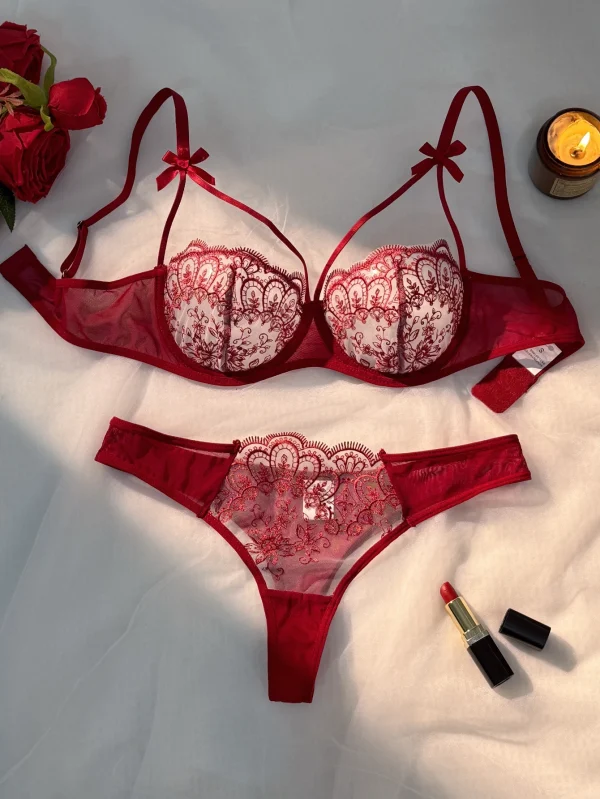 Elegant Comfortable Lightweight Bow Semi Transparent 2-Piece - Image 3